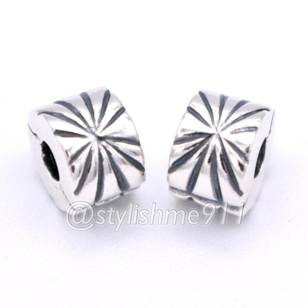 Two- Authentic PANDORA Sunburst Clip Charm
